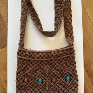 Vintage Roxy Cotton Macramé Shoulder Bag